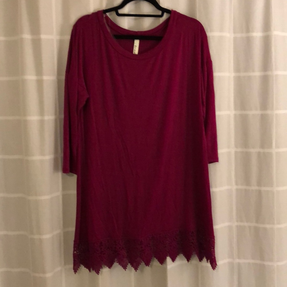 Magenta T-shirt dress